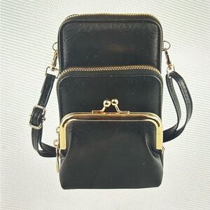 Double Zip Crossbody Bag in Black by Le Miel